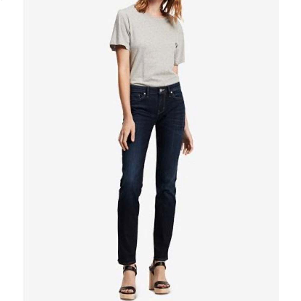Calvin Klein Dark Wash Whiskered Straight Jeans Size 28x32